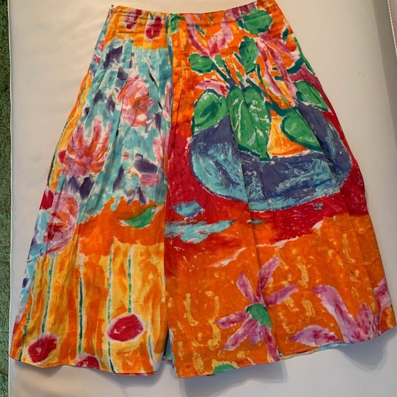 Ralph Lauren Bright Abstract Summer/Fall Skirt - 6 - Picture 2 of 2